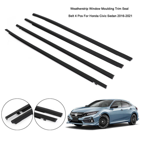 Honda Civic Sedan 2016-21 Car Weatherstrip Window Moulding Trim Seal Belt