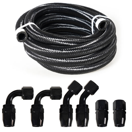 6AN Dual Feed Fuel Line AN6 Braided Nylon Fuel Hose For Holley