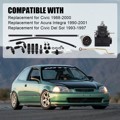 K20 K24 Tucked Fuel Line System Kit for K-Series K-Swaps DC2 EG EK Civic Integra