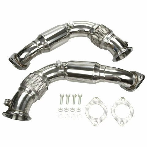 GSTP Performance Stainless Steel Downpipe Exhaust for 2008-2014 BMW X6/X5 550i 650i 750i B7 N63B44 4.4L V8 Twin Turbo