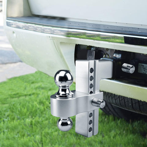 6" Drop/Rise Adjustable Trailer Hitch Fits 2" Receiver with 2-5/16" Hitch Ball