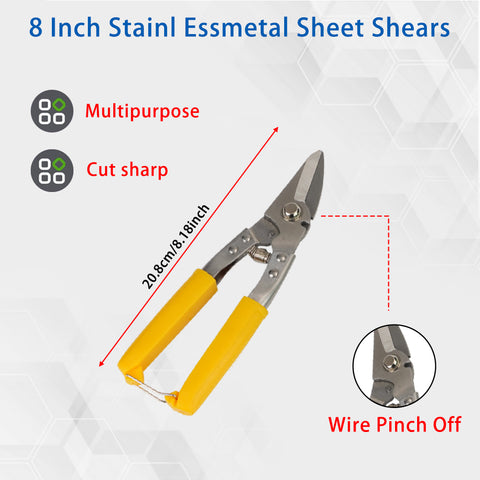 Professional and Lightweight Metal Edge Roller - Sheet Metal Bender with 3-Station Roller for Precise Roofing Bends, Includes 8-Inch Metal Snips