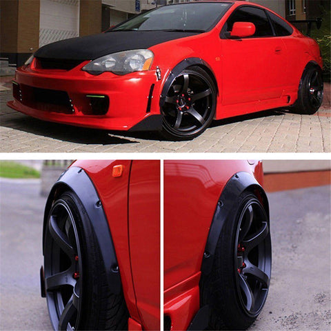 Universal 4pcs PP 2"/50mm Fender Flares Over Wide Body Wheel Arches Auto Car Kit