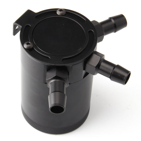 Universal Oil Catch Can Baffled Reservoir Tank Air-Oil Separator, 3 Port, Aluminum, 150ml