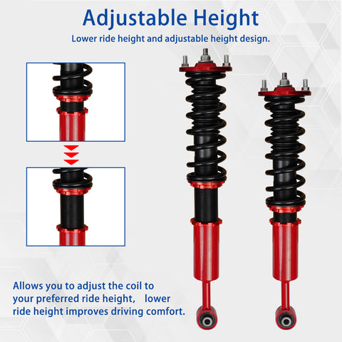 Full Coilover Suspension Spring Struts Kit For 2003-07 Accord 2004-08 Acura TSX