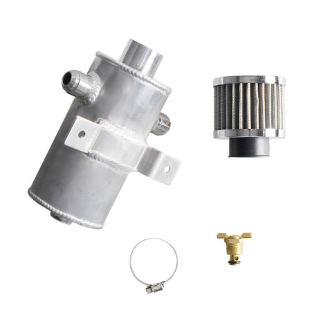 750ml Aluminum Baffled Oil Catch Can Brushed Reservoir Tank with Breather Filter