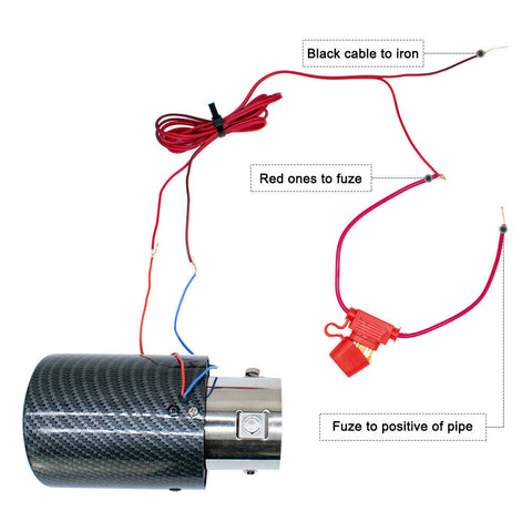 Universal Car Tail Throat Exhaust Pipe LED Light