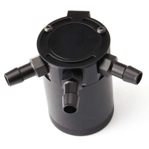 Universal Oil Catch Can Baffled Reservoir Tank Air-Oil Separator, 3 Port, Aluminum, 150ml