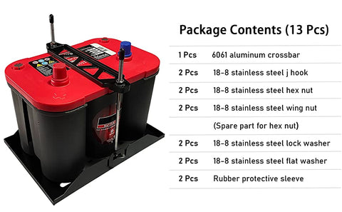 Battery Hold Down Sets,With Billet Aluminum Battery Tie Down Bracket