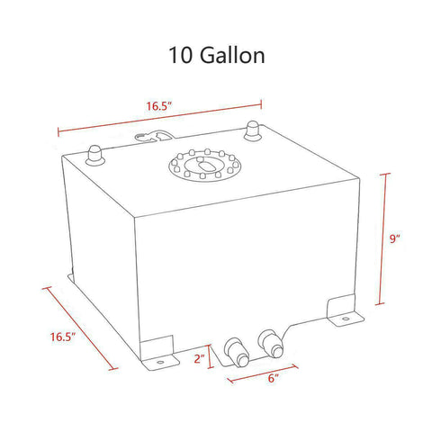 10 Gallon Aluminum Racing Drift Strip Fuel Cell Gas Tank +Level Sender Universal_2