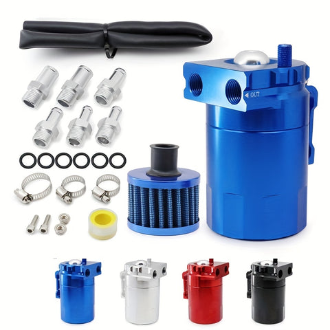 Baffled Oil Catch Can Kit Reservoir Tank with Breather Filter_20