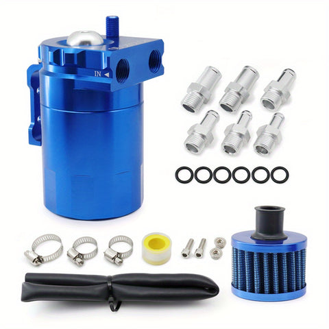 Baffled Oil Catch Can Kit Reservoir Tank with Breather Filter_31
