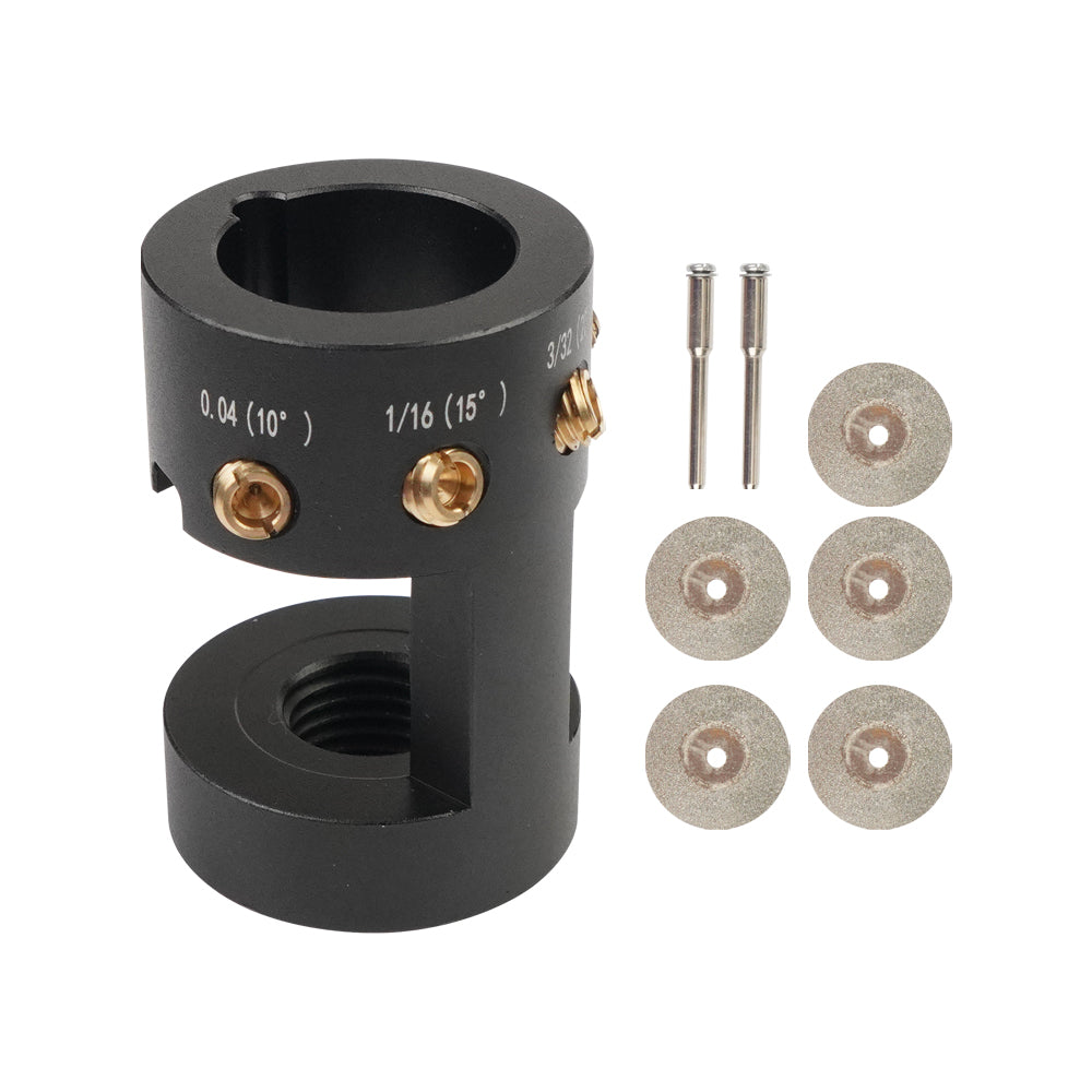 TIG Tungsten Sharpener Head Tool Tungsten Grinder for TIG Welding with 4 Cut-Off Slot Multi-Angle & Offsets TIG Welding Tool