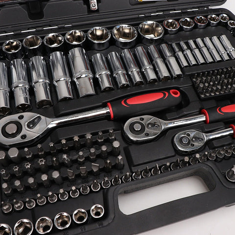 216-Piece Professional Mechanic Tool Socket Set Auto Repair Tools Metalworking Tool Box