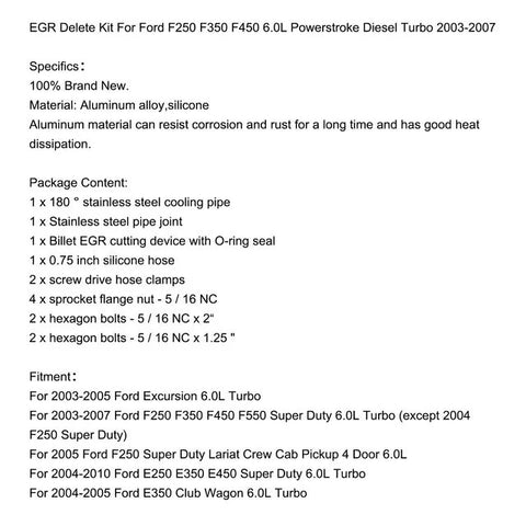 Exhaust Gas Recirculation Pipe EGR (Ford F250 F350 F450 F550)