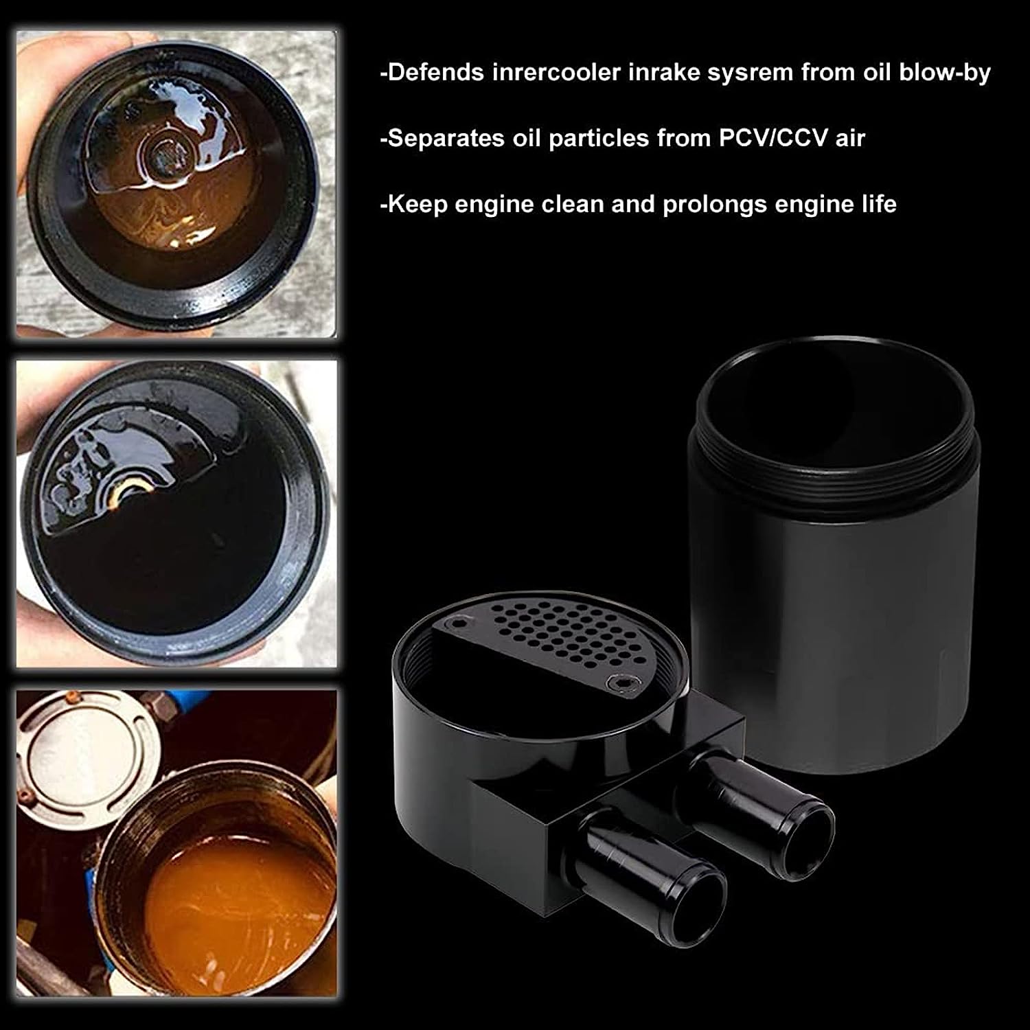 0.75 inch 19MM Aluminum Alloy Reservoir Oil Catch Can Tank compatible with BMW N54 335_4