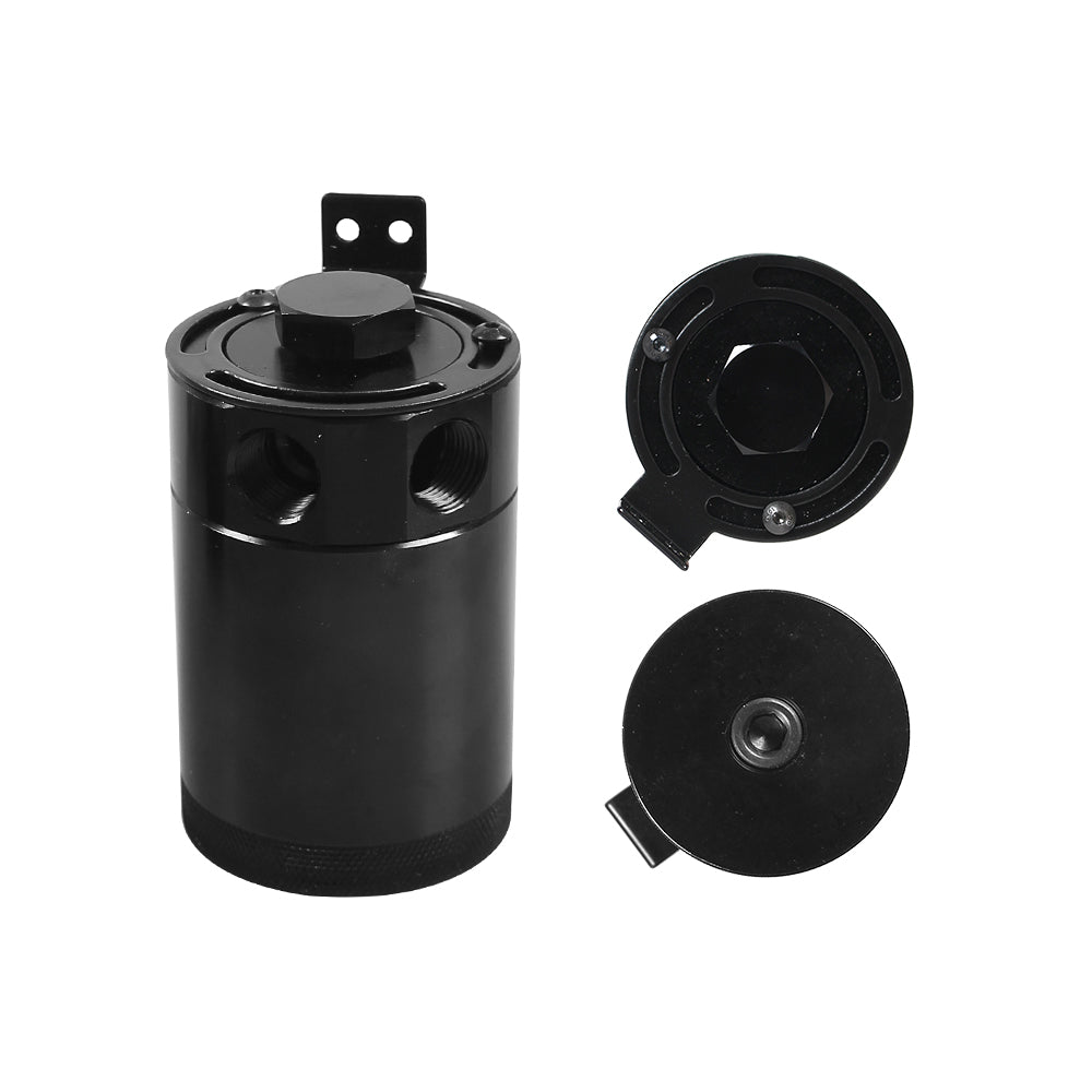 Oil Catch Can Kit Reservoir Baffled Tank with Breather Filter Universal Aluminum_4