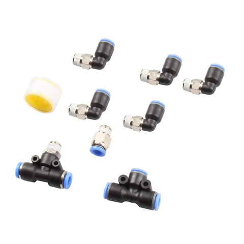 PUSH LOCK Black Vacuum Fitting Kit Turbo Wastegate