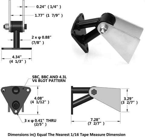 Engine Swap Weld-In Motor Mount Kit 91018040 For Chevy Small Big Block SBC BBC