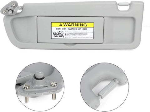 Left Driver & Right Passenger Side Sun Visor for Honda Civic 2006-2011 Light Gray 83280-SNA-A01ZC