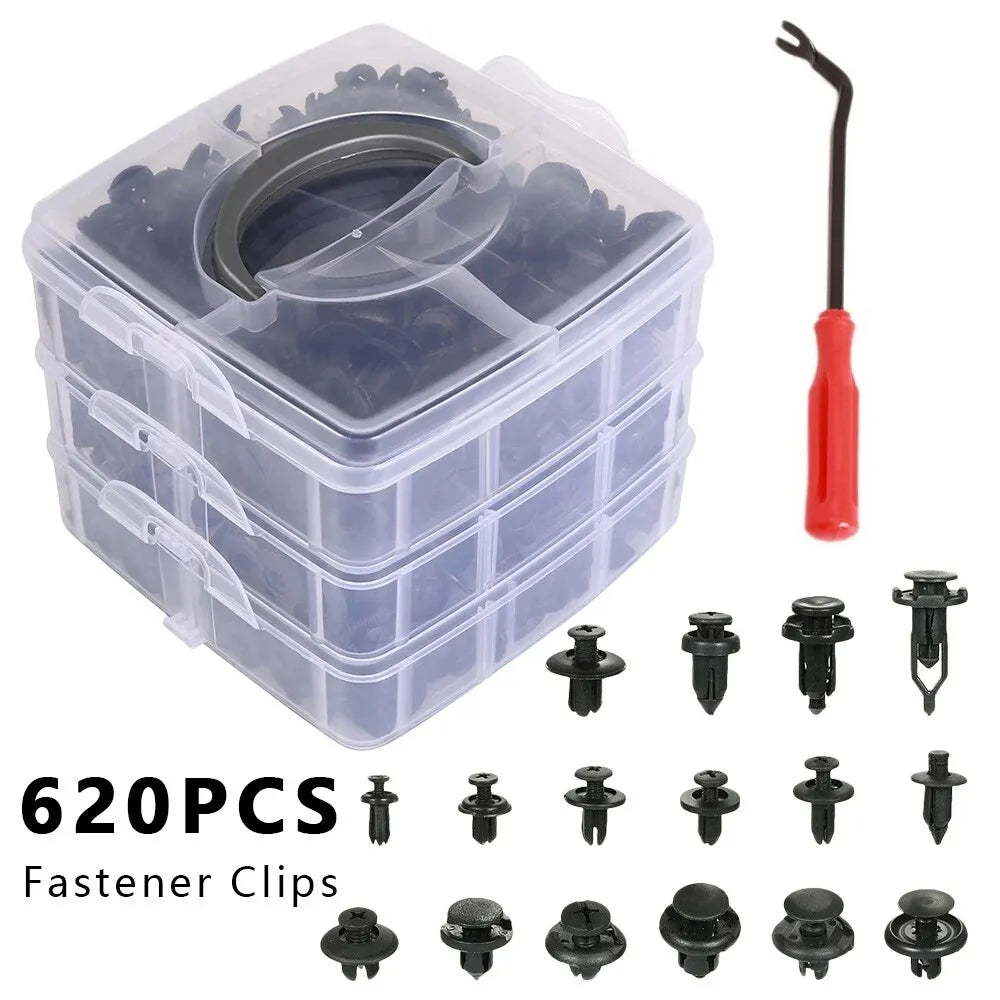 801Pcs/750Pcs/ 650Pcs Car Retainer Auto Fasteners Push Trim Plastic Clips Pin Rivet Bumper Kit