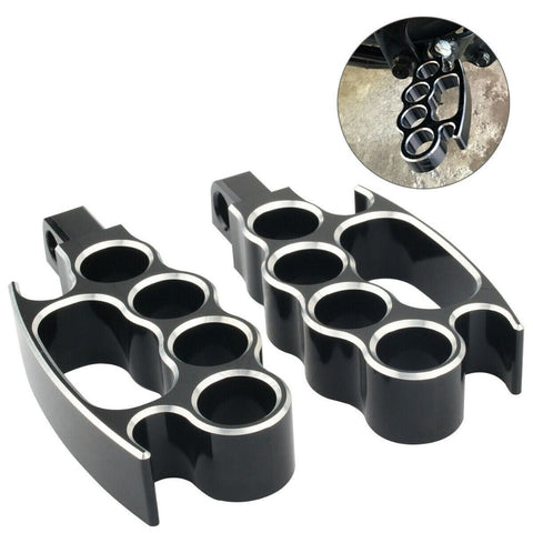 Black CNC Machined Footpegs for Harley-Davidson Motorcycles