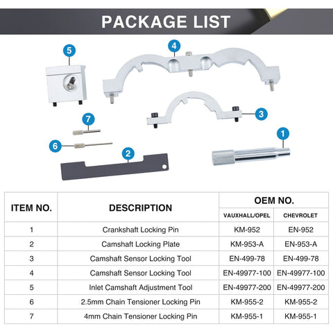 Turbo Engine Timing Locking Tools Kit for GM Opel Vauxhall Chevrolet 1.0/1.2/1.4