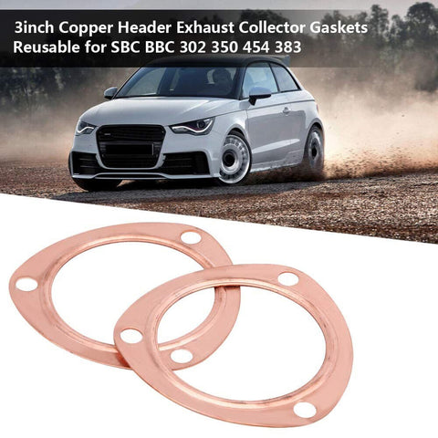 2x 2.5inch Copper Header Exhaust Collector Gaskets