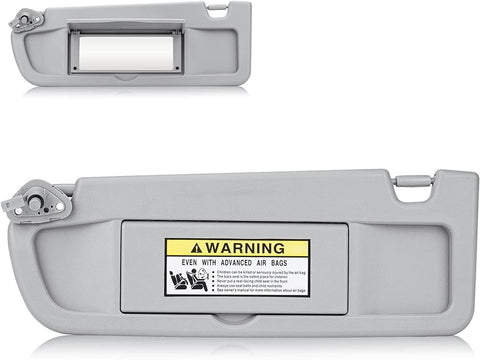 Left Driver & Right Passenger Side Sun Visor for Honda Civic 2006-2011 Light Gray 83280-SNA-A01ZC