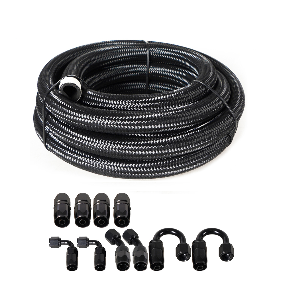 AN8 1/2 16ft CPE Fuel Line Hose Stainless Steel Car Engines Braided Tube