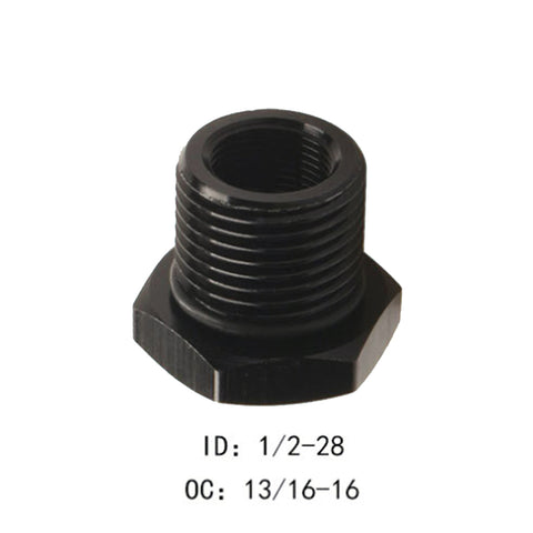 Black 1/2-28 to 3/4-16, 13/16-16, 3/4 NPT Thread Oil Filter Adapters