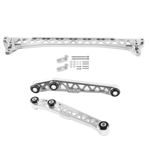 Billet Rear Lower Control Arm + Subframe Brace for Honda Civic 88-95 EG SL