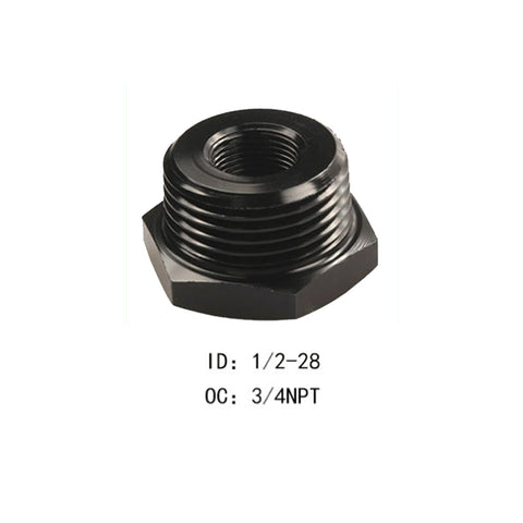 Black 1/2-28 to 3/4-16, 13/16-16, 3/4 NPT Thread Oil Filter Adapters